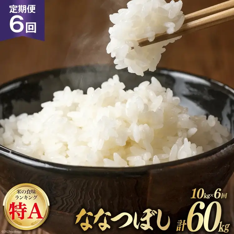 6回 定期便 JA新すながわ産 ななつぼし 10kg×6回 総計60kg [ホクレン商事 北海道 砂川市 12260798] 