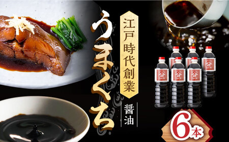 うまくち醤油 1L×6本 /角味噌醤油 [UAX036]