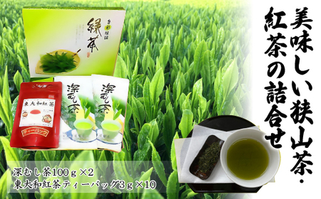 お茶で健康長寿　美味しい狭山茶・紅茶の詰合せ HAA001