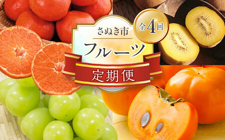 【定期便全4回】フルーツ定期便 (瀬戸ジャイアンツ さぬきゴールド 富有柿 小原紅早生みかん)【旬 人気 果物 くだもの マスカット キウイ 柿 みかん 香川県 】