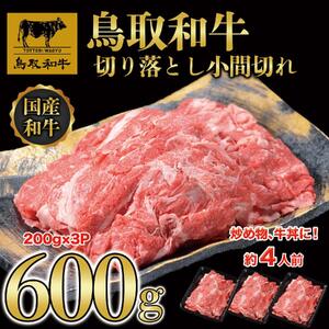 鳥取和牛 切り落とし 小間切れ 約600g（200g×3P） KT010-007|和牛