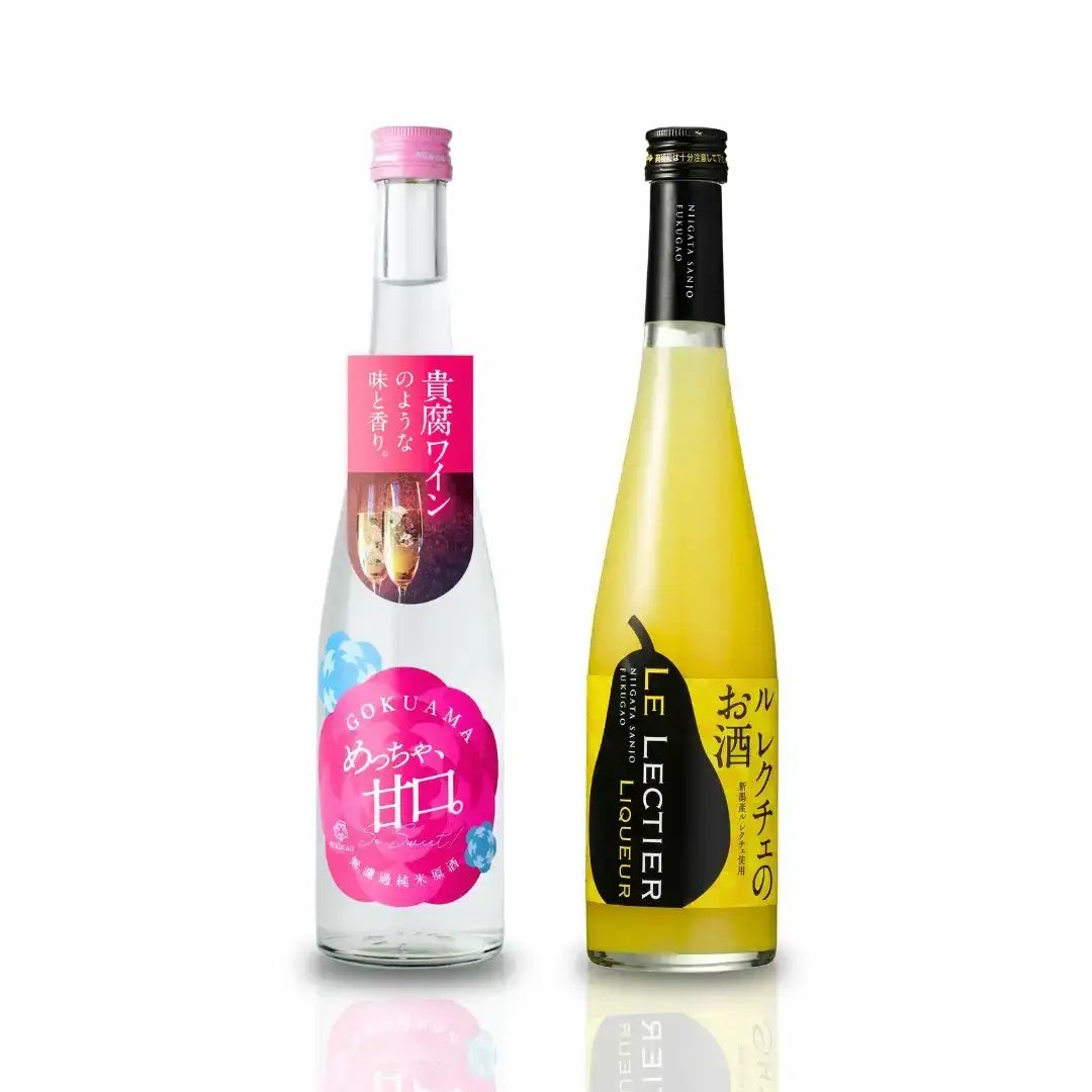 極甘めっちゃ甘口。FUKUGAO 500ml & ルレクチェのお酒 500ml 日本酒 甘口 リキュール 初心者向け 飲みやすい [福顔酒造]【011S177】