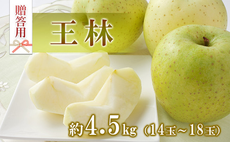 りんご 王林 4.5kg 14～18玉 贈答用 果物 くだもの フルーツ 林檎 リンゴ 王林りんご 信州りんご 旬の果物 旬のフルーツ ギフト 贈り物 プレゼント 長野 長野県 箕輪町