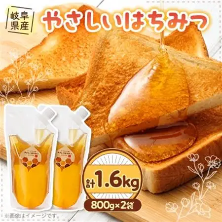 岐阜県産 やさしいはちみつ800g袋入り×2ヶ【1501899】