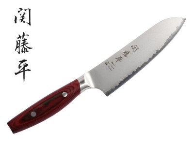 H15-13 関藤平 赤ハンドル 三徳包丁