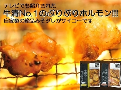 1504　自家製 みそダレ Aセット　　牛 ホルモン 200ｇ×１ 豚肉×１/ 黒毛和牛ホルモン 牛清 バーベキュー BBQ キャンプ 牛肉 ぶた肉 特製 味噌漬 味付 大人気 伊勢志摩 三重県 伊勢市