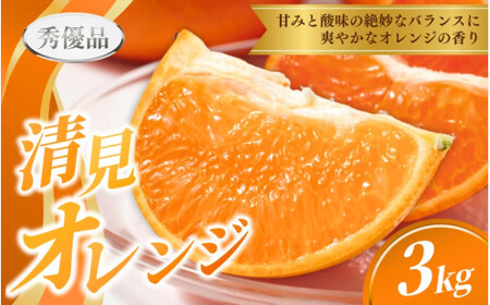 【先行予約】 秀優品 清見オレンジ 3kg 【S～３Lサイズ混合】【2027年3月中旬から2027年4月中旬頃に順次発送】/みかん 清見 和歌山 フルーツ 有田 果物 オレンジ 甘い ジューシー【agy011-r-3】