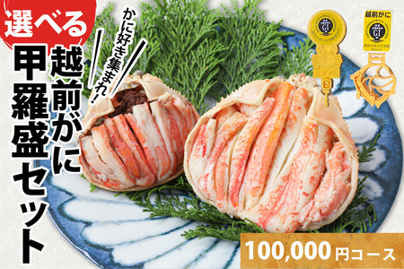 Ａ　越前がに甲羅盛（270g前後 × 1個）＋ 越前産せいこがに甲羅盛（100g前後 × 1個）合計2個 [J-096013_01] 
