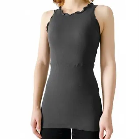 シルク100%タンクトップインナー【チャコール1枚】_装飾品・工芸品 女性・レディース 洋服 _【1490385】