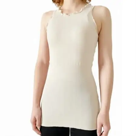 シルク100%タンクトップインナー【クリーム1枚】_装飾品・工芸品 女性・レディース 洋服 _【1490391】