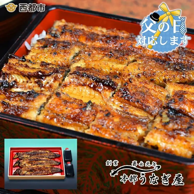 【父の日ギフト】本部うなぎ屋 鰻の蒲焼３尾 国産うなぎ 宮崎 蒲焼 鰻＜12-2a＞