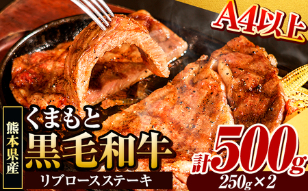 くまもと黒毛和牛 リブロースステーキ 500g ( 250g x 2枚 )  《30日以内に出荷予定(土日祝除く)》 