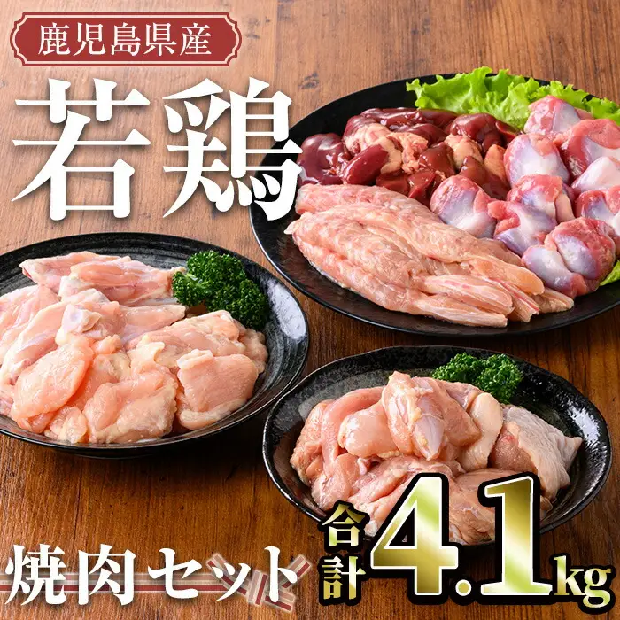 鹿児島県産 若鶏 焼肉 セット(計4.1kg)【TRINITY】A470-v02