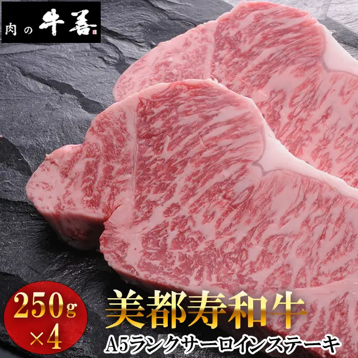 牛善特選 美都寿和牛 サーロインステーキ A5ランク 250g×4枚 No.289