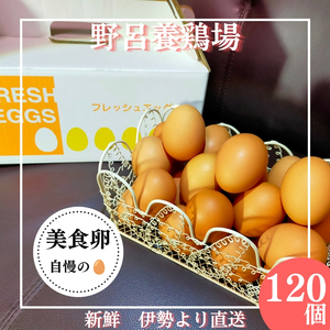 1522 こだわり 自慢のたまご 美食卵 120個 伊勢産 野呂養鶏場 ふるさと納税 玉子 国産 新鮮 濃厚 たまご 卵 生卵 とれたて 卵かけごはん TKG お取り寄せ グルメ 伊勢志摩 三重県 伊勢市