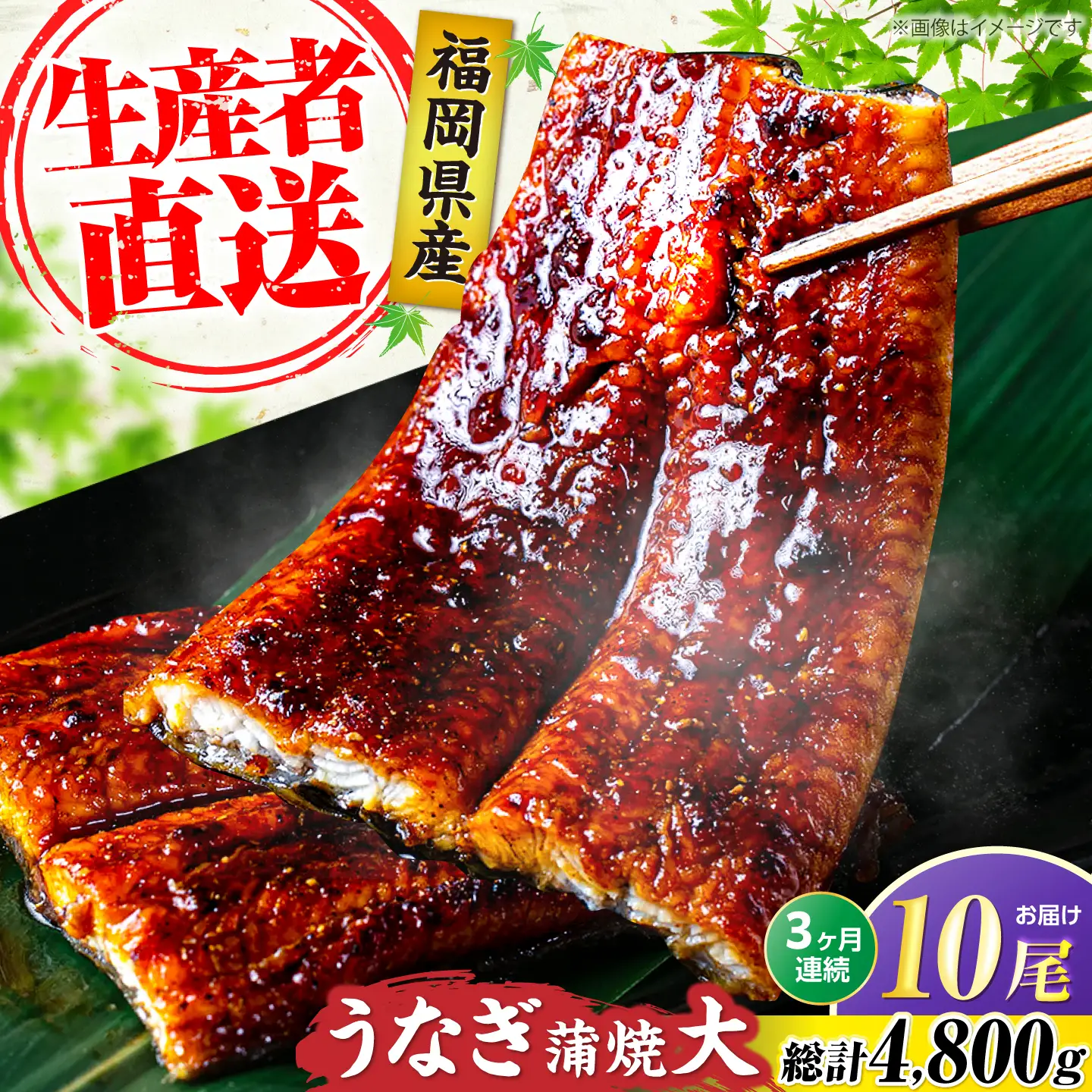 【全3回定期便】福岡県産 うなぎ 蒲焼 大 10尾 計1,600g（1尾あたり 160g以上）[VAD027] 国産 鰻 ウナギ 蒲焼き