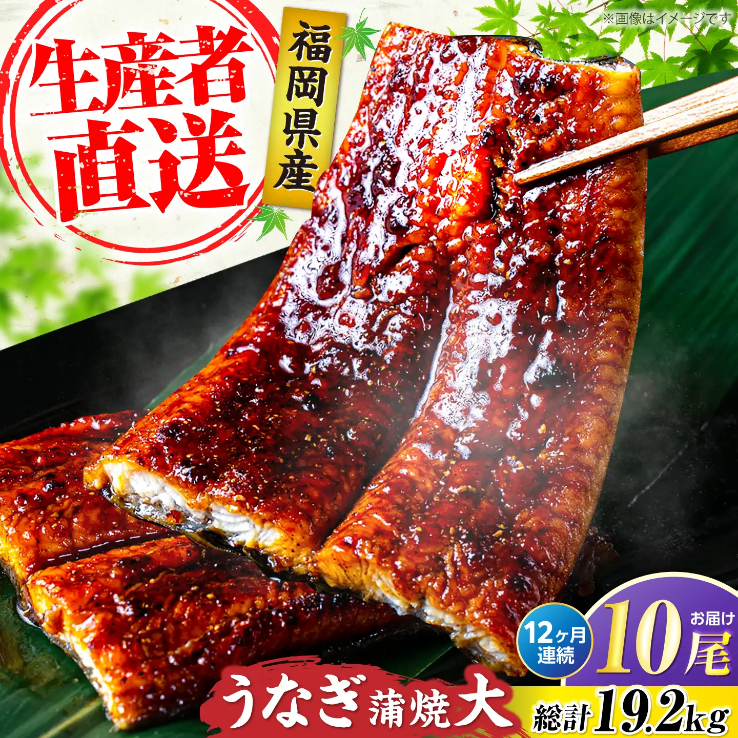 【全12回定期便】福岡県産 うなぎ 蒲焼 大 12尾 計1,600g（1尾あたり 160g以上）[VAD029] 国産 鰻 ウナギ 蒲焼き