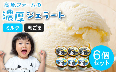 ジェラート ミルク3個 黒ゴマ3個 計6個入り / ジェラート じぇらーと アイスクリーム あいすくりーむ スイーツ デザート / 南島原市 / 高原ファーム [SFP002] 