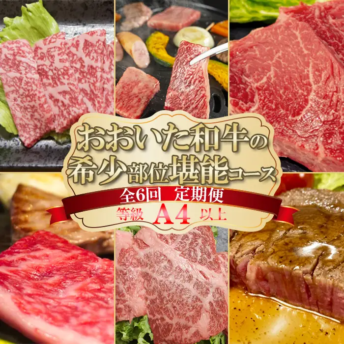 おおいた和牛 希少部位 堪能コース (全６回 毎月お届け 定期便)【ニード牧場】 高級 国産 ブランド 牛肉 九州 大分県 冷凍 黒毛 和牛 豊後牛 人気 お肉 日本一 受賞 お楽しみ ステーキ 焼肉 焼き肉 やきにく バーベキュー BBQ キャンプ おすすめ ランキング 定期便 6回 6ヶ月 頒布会 ＜129-801＞
