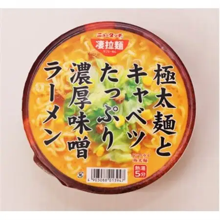 ニュータッチ凄拉麺　極太麺とキャベツたっぷり濃厚味噌ラーメン12個_麺 ラーメン  らーめん 拉麺_【配送不可地域：離島・沖縄県】【1380956】