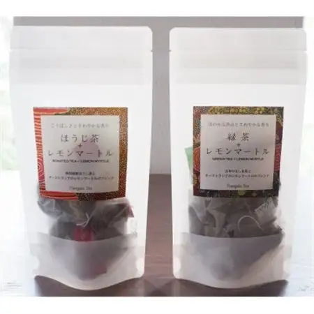 【ギフト商品】「緑茶+レモンマートル」と「ほうじ茶+レモンマートル」のDセット_飲料・ドリンク 茶葉・ティーバッグ 茶 _【配送不可地域：離島・沖縄県】【1469911】
