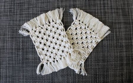 【ハンドメイド】マクラメ コースター / マット テーブルウェア 敷物 雑貨 手作り 【stn002】