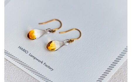 こがこもれびあーと　ピアス（フラム） ※着日指定可 | アクセサリー ピアス 耐熱 ガラス ハリオランプファクトリー HARIO 焚火 炎 オリジナル おしゃれ かわいい _DP66