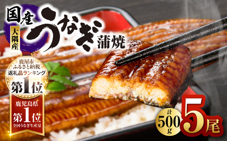 【 土用の丑の日特集 】4001 鹿児島県大隅産 うなぎ蒲焼 5尾（500g） KN007-005-03 うなぎ 鰻 魚 惣菜 総菜