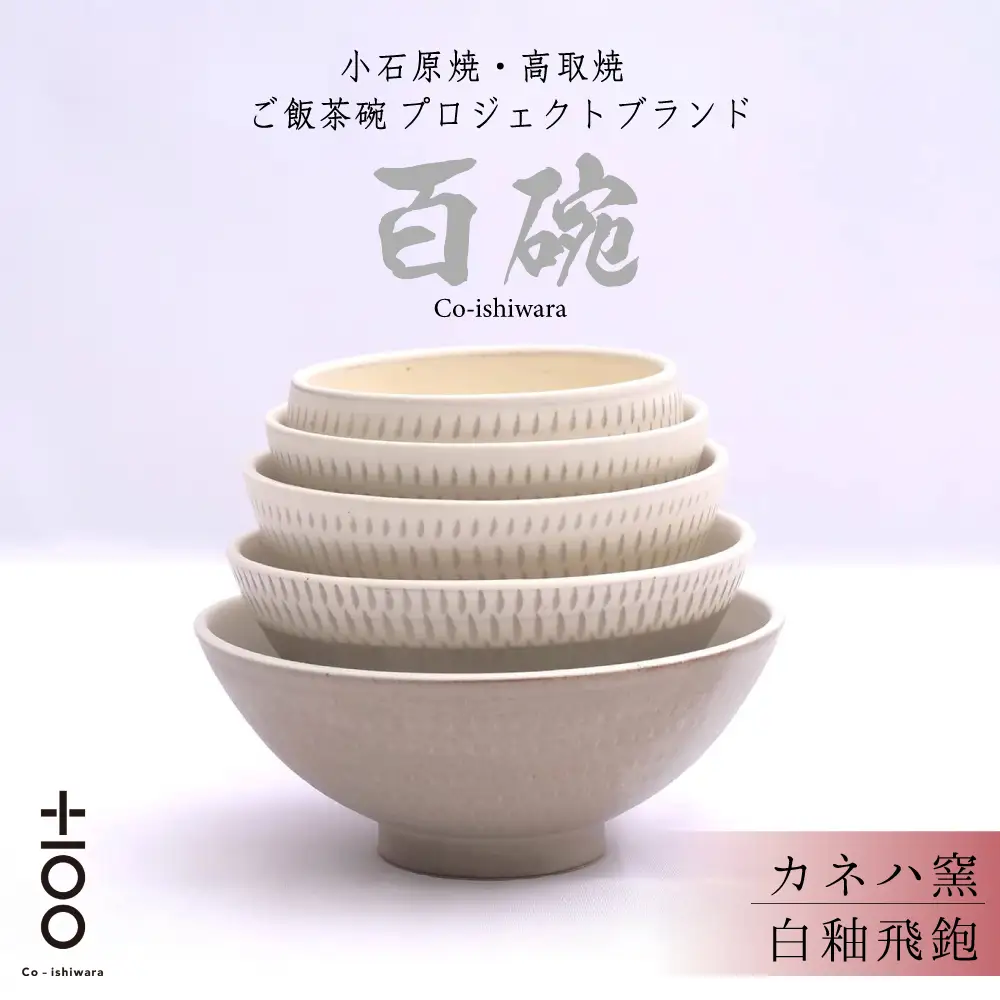 百碗 白釉飛鉋 (カネハ窯) FR11