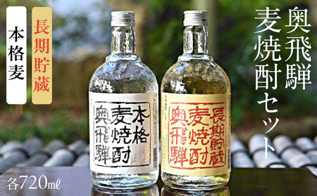 【父の日までにお届け（6月17日～19日発送）】 奥飛騨酒造！奥飛騨麦焼酎セット（本格麦・長期貯蔵）各720ml 【16-18f】