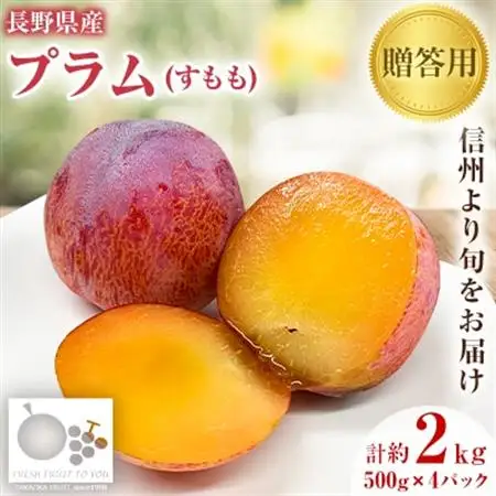 高丘フルーツの長野県産「プラム(すもも)」贈答用　約2Kg【配送不可地域：離島】【1407614】