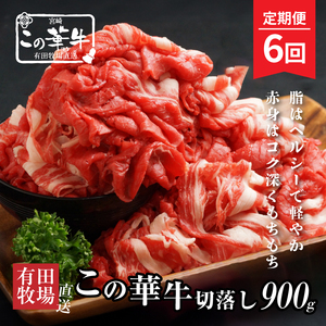 有田牧場直送この華牛切り落とし900g  ６ヶ月定期便　K20_T002_1