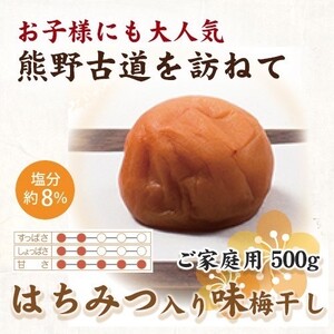 紀州南高梅 はちみつ入り味梅 500g ご家庭用 【US31】【uts050】