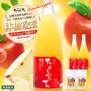 果肉入り林檎ジュース2本・おつまみセット