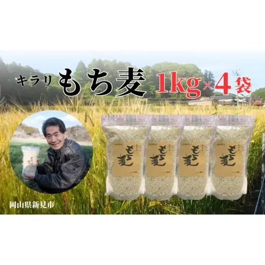 【2026年8月から発送】キラリもち麦 約4kg (約1kg×4袋)
