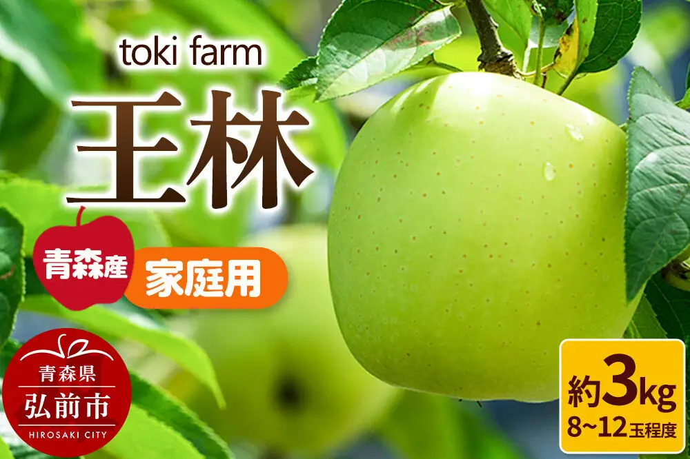 【26年11月発送】りんご 王林 約3kg（8～12玉程度）家庭用 toki farm