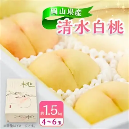 【岡山県産】清水白桃 約1.5kg(4～6玉)_果物・フルーツ もも  モモ 桃_【配送不可地域：離島・北海道・沖縄県】【1415011】