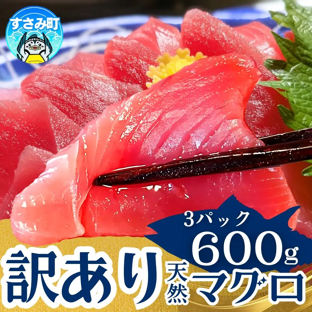 まぐろ 【翌営業日発送・訳あり】和歌山の天然まぐろ 冷凍 計600g【scp002C】