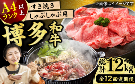 【12回定期便】しゃぶしゃぶすき焼き用（ロース肉・モモ肉・ウデ肉）1kg（500g×2p）[AFBO037]