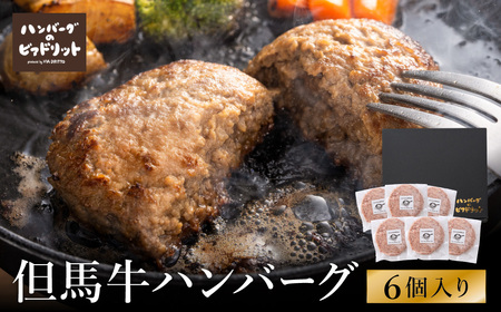 人気ハンバーグ店の但馬牛ハンバーグ 6個セット / 無添加 但馬牛 ハンバーグ 国産牛 和牛 鶏肉合挽き 淡路島産タマネギ 冷凍 レシピ付き 個包装 化粧箱入り ギフト セット プレゼント【ハンバーグ専門店ビアドリット】