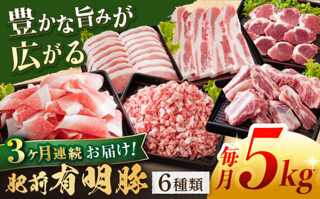 【定期便】 豚肉 6種セット 総計15kg NAS104 豚肉 全3回