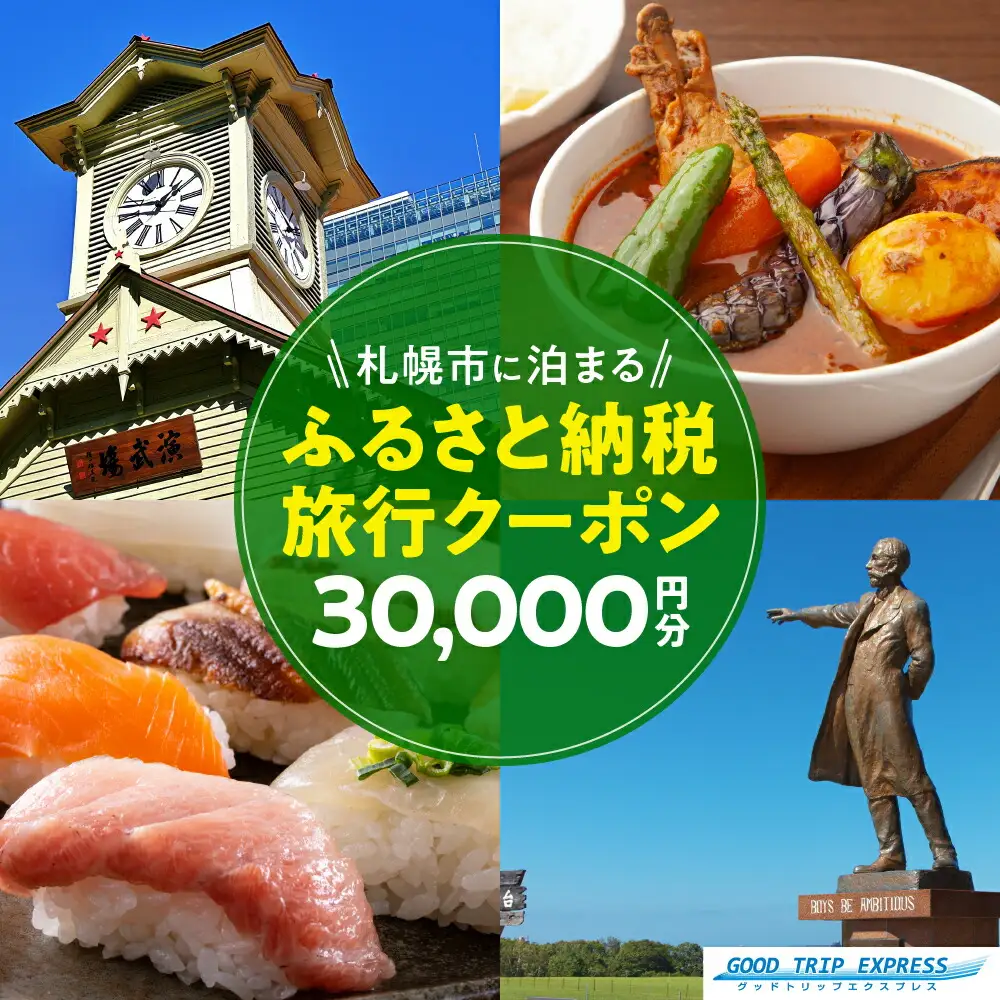 札幌市に泊まるふるさと納税旅行クーポン【30,000円分】