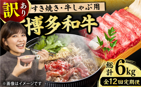 【12回定期便】【訳あり】しゃぶしゃぶすき焼き用 500g  [AFBO093]