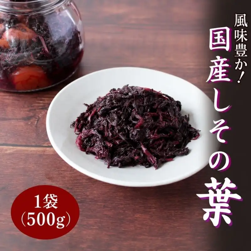 国産しその葉　1袋(500g) / 田辺市 梅干し 梅干 梅 健康 昔ながら しそ梅 しそ【ikm045】