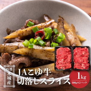 JAこゆ牛 特選木城産 切落し500g×2 スライス_K56_0011