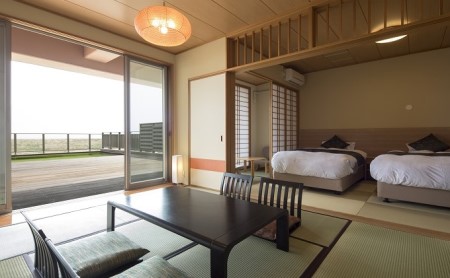【わたり温泉 鳥の海】ペア宿泊ご利用券（1泊2食付）：平日限定太平洋ビュー和洋室