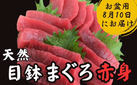 【お盆用】天然目鉢鮪 赤身3柵（2026年8月10日にお届け） M005-004 目鉢鮪 鮪 まぐろ