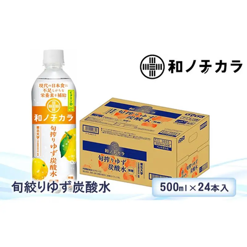 ダイドードリンコ　和ノチカラ　旬絞りゆず炭酸水500ｍｌ×24本【 炭酸 炭酸水 ソーダ水 神奈川県 山北町 】