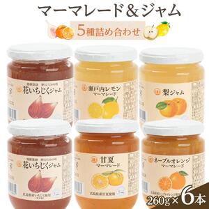 ジャム・マーマレード5種詰め合わせ（260g×6本）