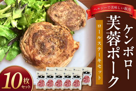 【DLGコンテスト2024金賞受賞】 ケンボロー芙蓉ポーク ロールステーキセット（10枚） 豚肉 豚 ポーク ステーキ ロールステーキ 肩ロース スライス【002_1968】